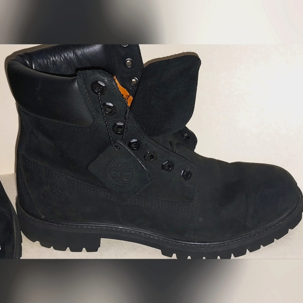 Men's Timberland black premium 6 inch waterproof boots, genuine leather